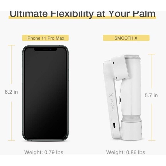 Zhiyun Smooth X Foldable Gimbal Stabilizer for Smartphone, Handheld Selfie Stick - Picture 4 of 7